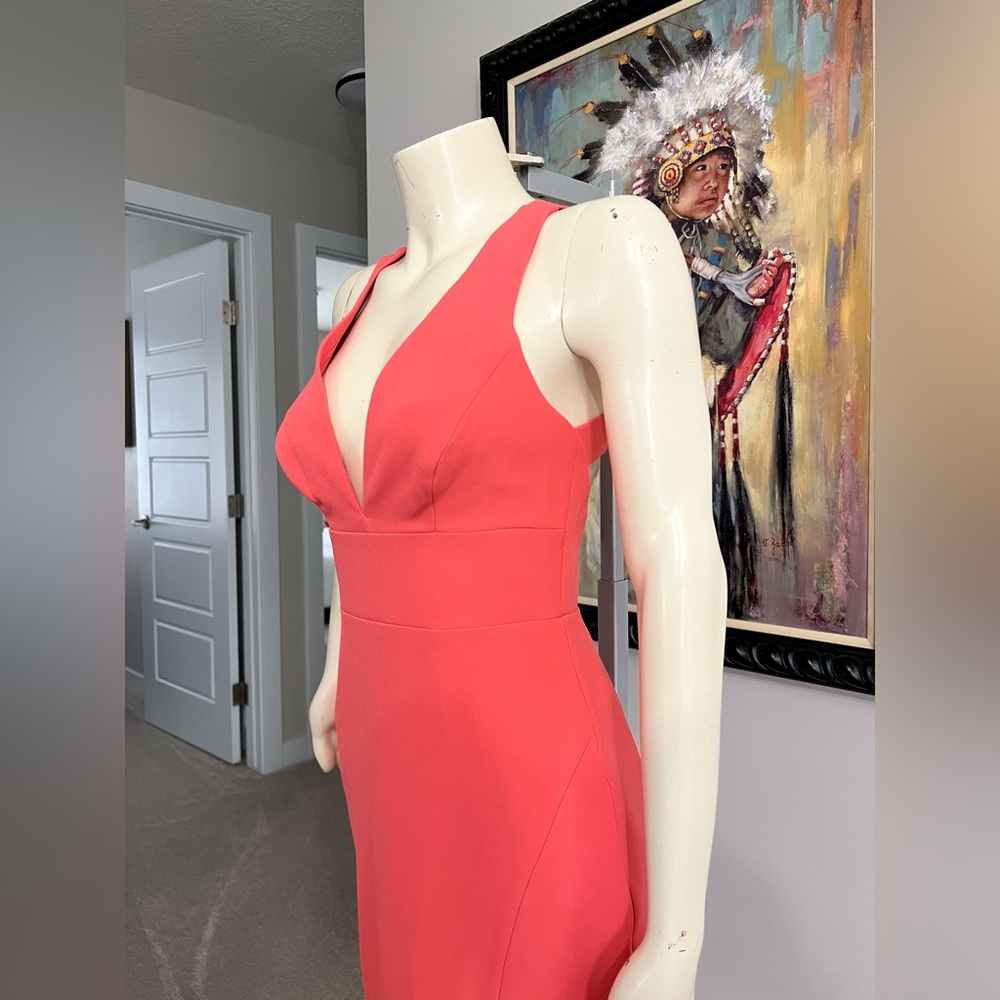 NWT BCBGMAXAZRIA Amaya Coral Floor-Length Evening Gown – Size 2 - Picture 5 of 14